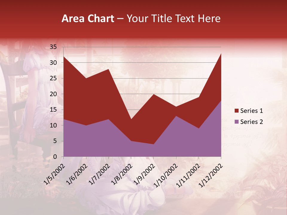 Two Anime Girls Sitting On A Chair In A Garden PowerPoint Template