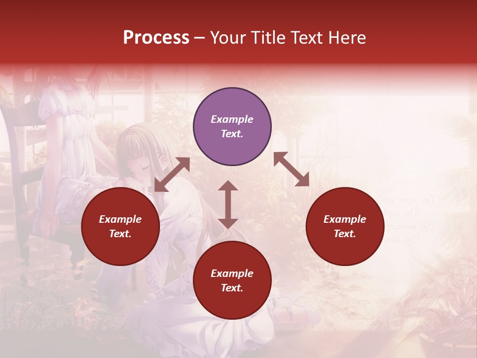 Two Anime Girls Sitting On A Chair In A Garden PowerPoint Template