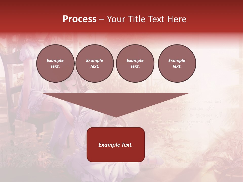 Two Anime Girls Sitting On A Chair In A Garden PowerPoint Template