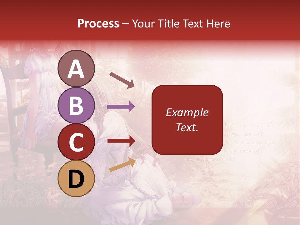 Two Anime Girls Sitting On A Chair In A Garden PowerPoint Template