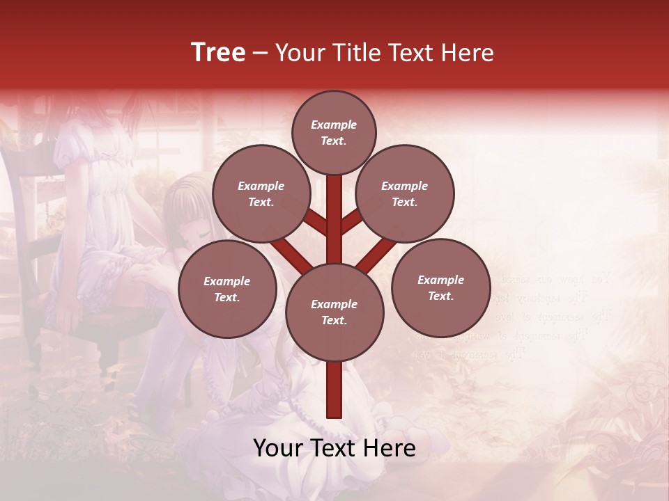 Two Anime Girls Sitting On A Chair In A Garden PowerPoint Template