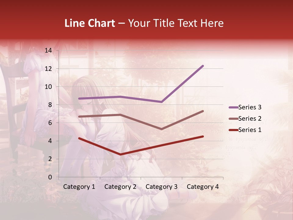 Two Anime Girls Sitting On A Chair In A Garden PowerPoint Template
