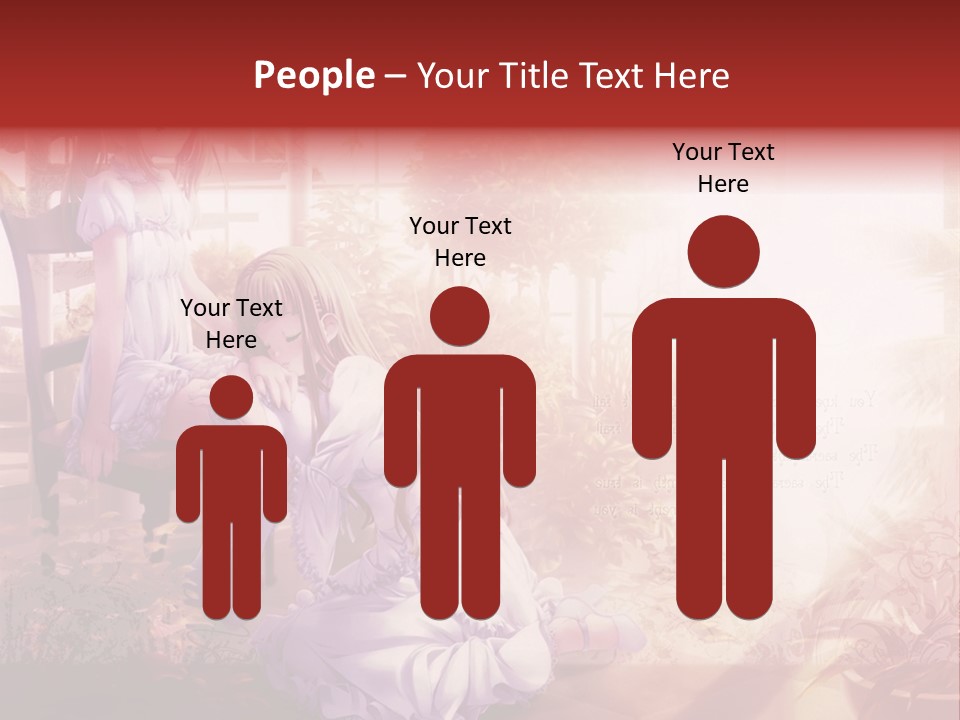 Two Anime Girls Sitting On A Chair In A Garden PowerPoint Template