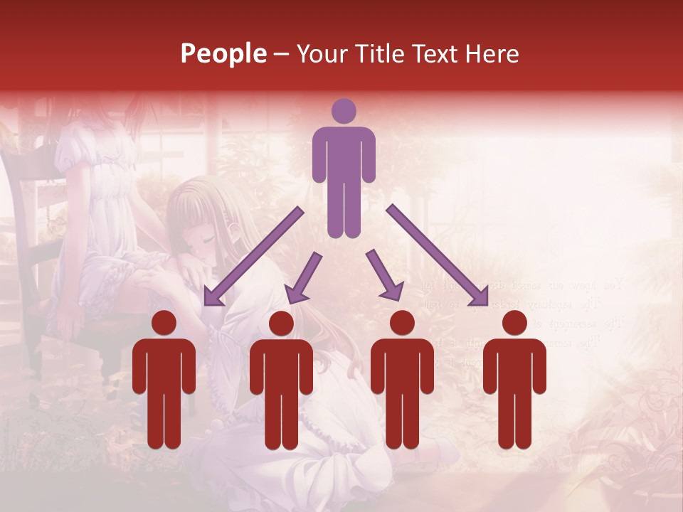 Two Anime Girls Sitting On A Chair In A Garden PowerPoint Template