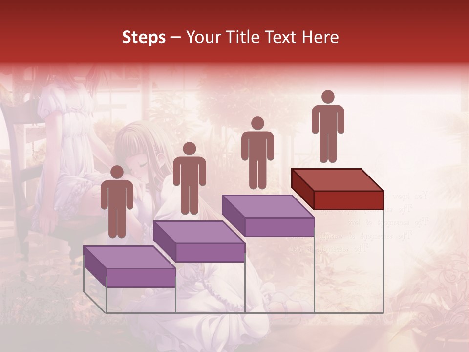 Two Anime Girls Sitting On A Chair In A Garden PowerPoint Template