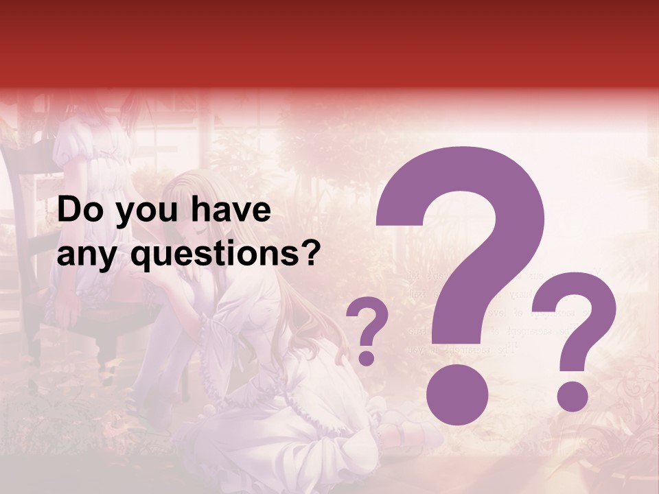 Two Anime Girls Sitting On A Chair In A Garden PowerPoint Template