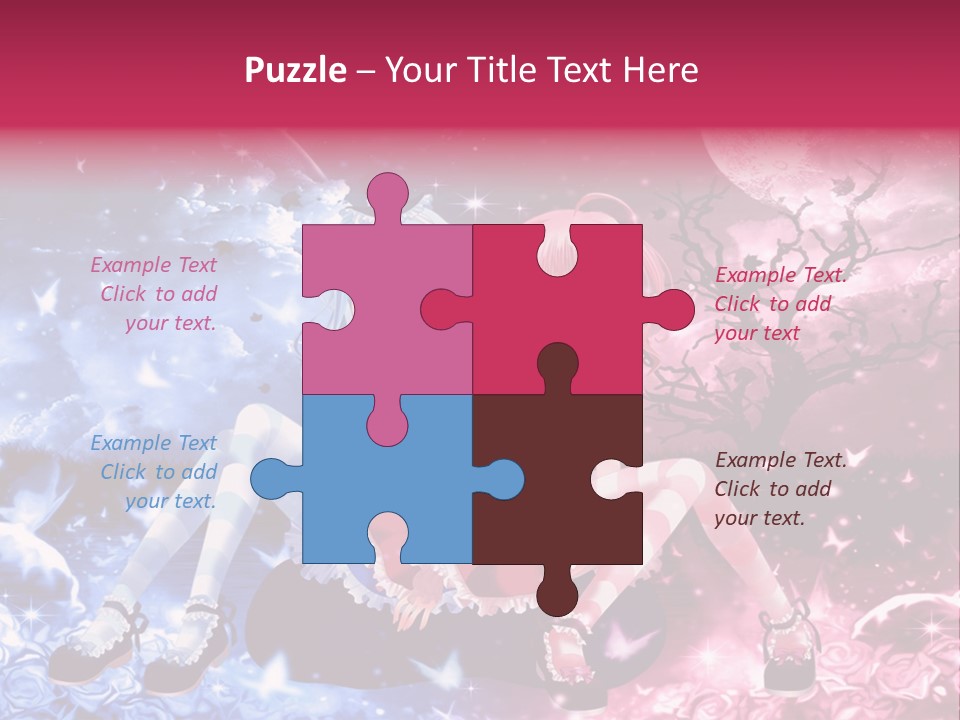 Two Anime Girls Sitting On A Tree In Front Of A Full Moon PowerPoint Template