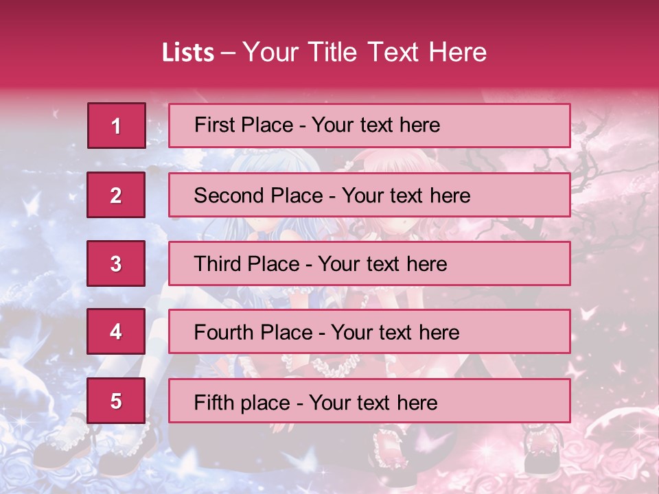 Two Anime Girls Sitting On A Tree In Front Of A Full Moon PowerPoint Template