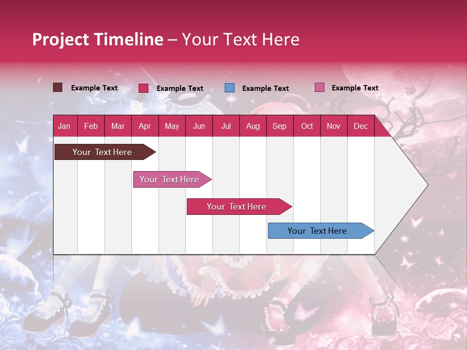 Two Anime Girls Sitting On A Tree In Front Of A Full Moon PowerPoint Template