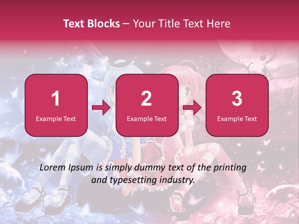 Two Anime Girls Sitting On A Tree In Front Of A Full Moon PowerPoint Template