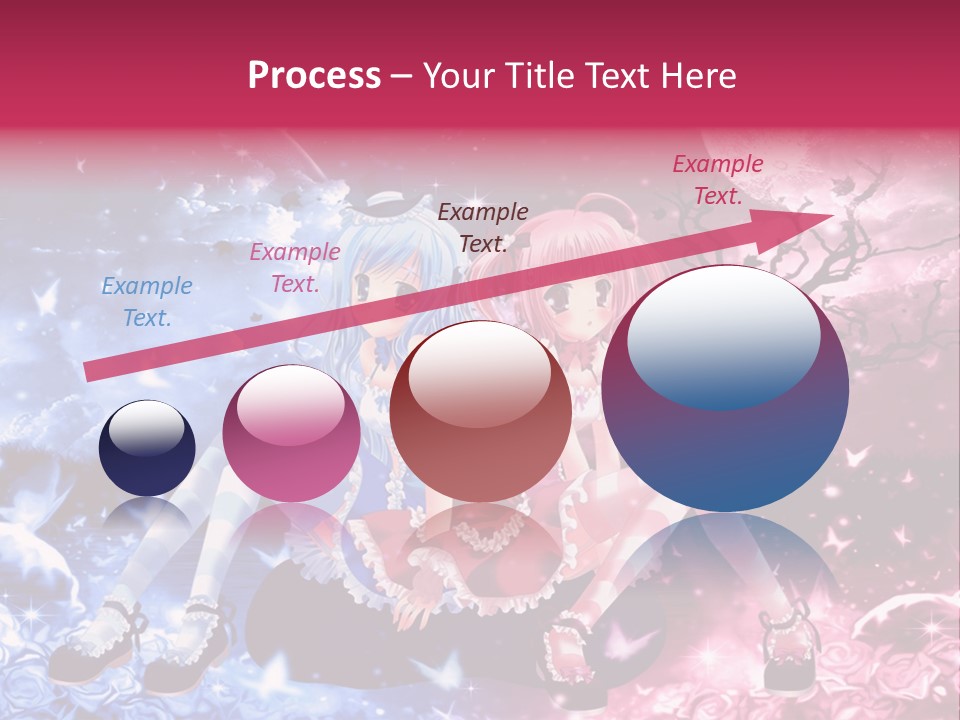 Two Anime Girls Sitting On A Tree In Front Of A Full Moon PowerPoint Template