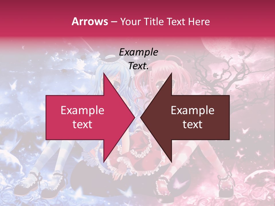 Two Anime Girls Sitting On A Tree In Front Of A Full Moon PowerPoint Template