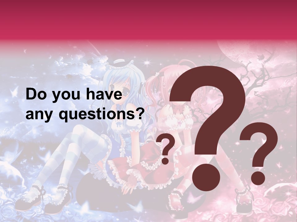 Two Anime Girls Sitting On A Tree In Front Of A Full Moon PowerPoint Template