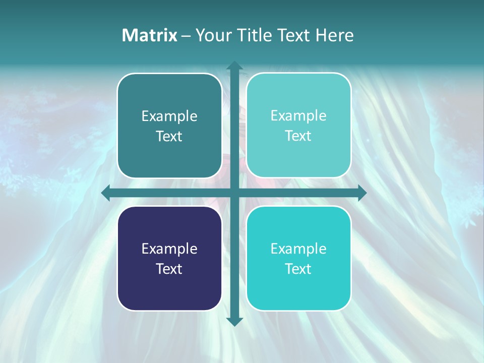 A Woman In A Blue Dress Standing In Front Of A Waterfall PowerPoint Template