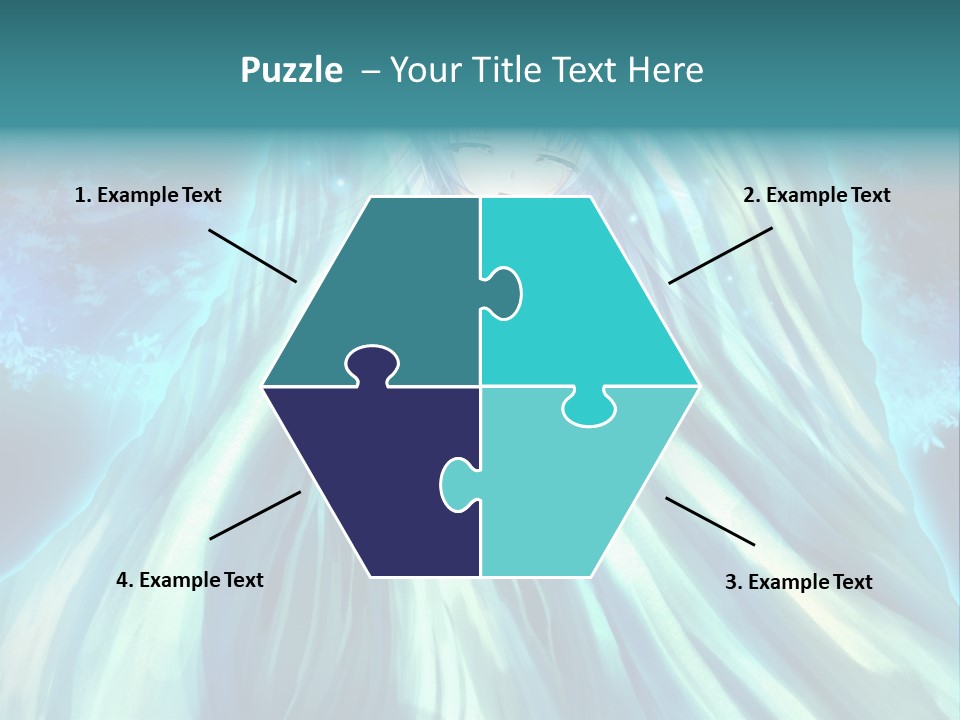 A Woman In A Blue Dress Standing In Front Of A Waterfall PowerPoint Template