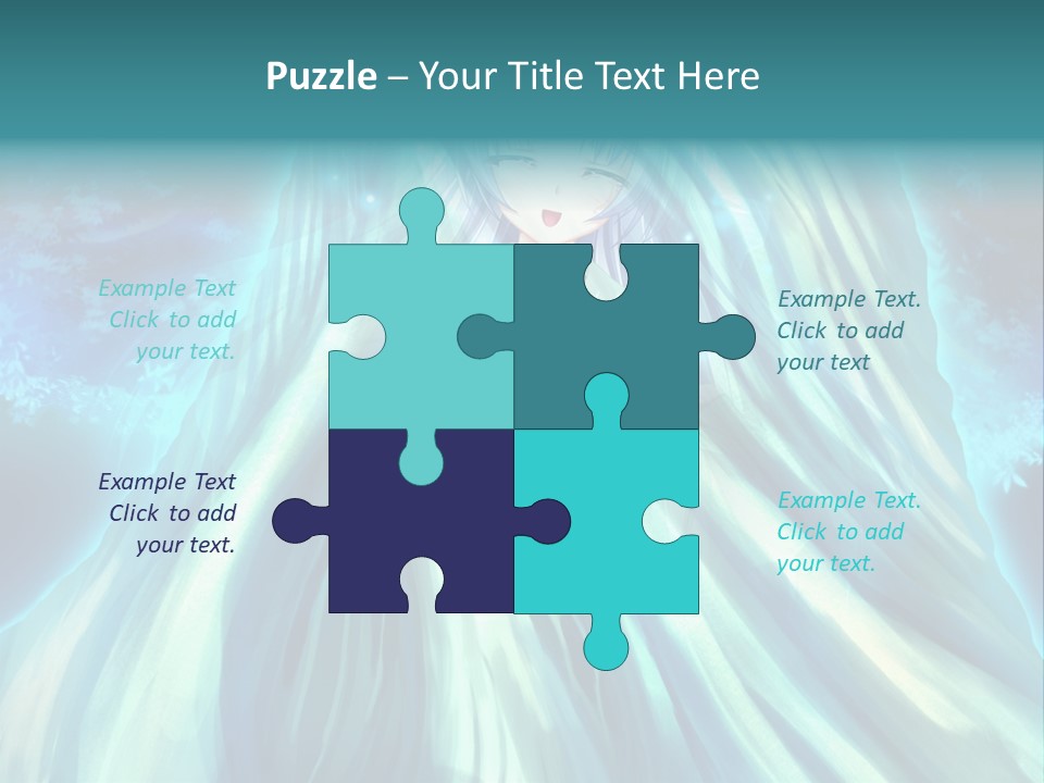 A Woman In A Blue Dress Standing In Front Of A Waterfall PowerPoint Template