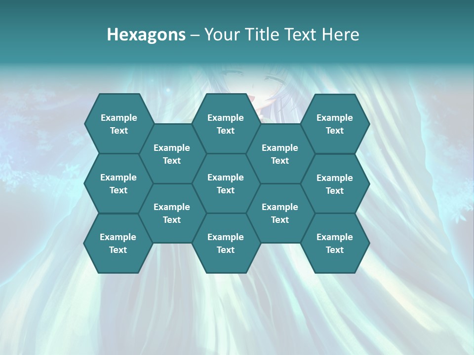 A Woman In A Blue Dress Standing In Front Of A Waterfall PowerPoint Template