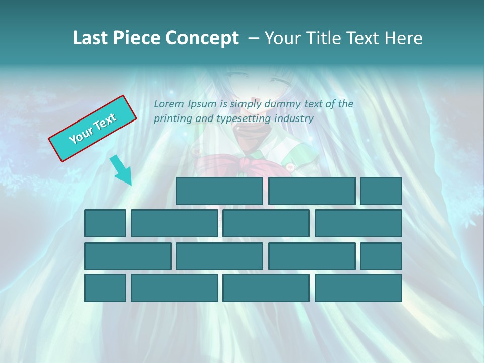 A Woman In A Blue Dress Standing In Front Of A Waterfall PowerPoint Template