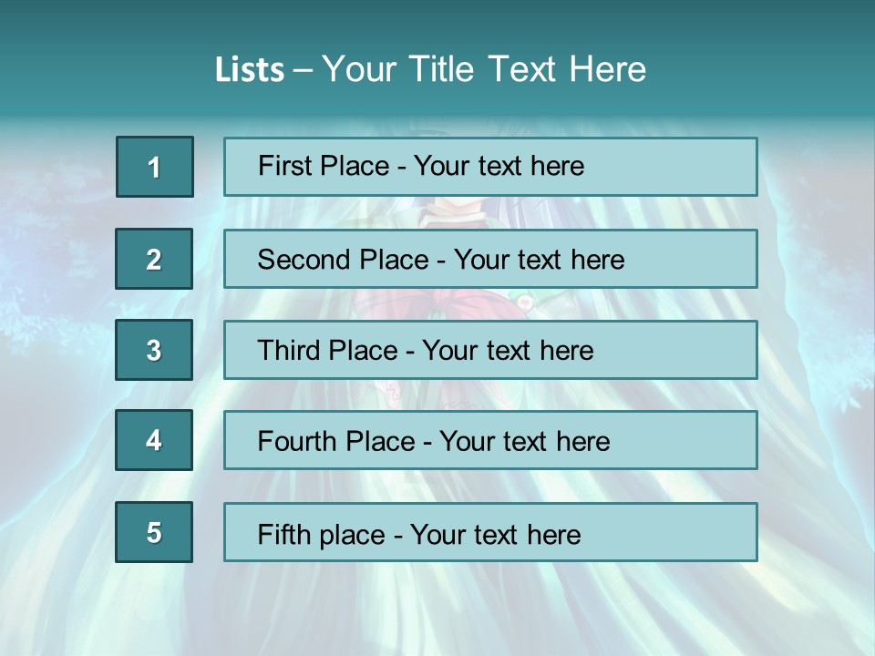 A Woman In A Blue Dress Standing In Front Of A Waterfall PowerPoint Template