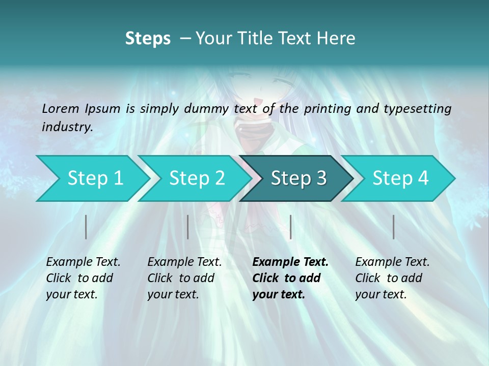 A Woman In A Blue Dress Standing In Front Of A Waterfall PowerPoint Template