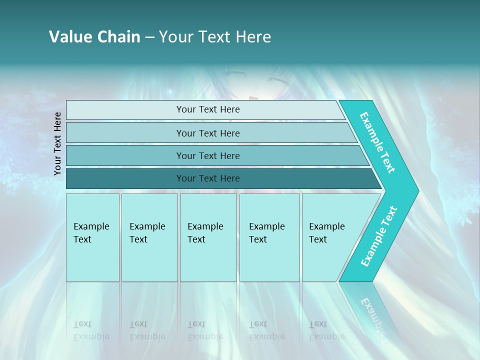 A Woman In A Blue Dress Standing In Front Of A Waterfall PowerPoint Template