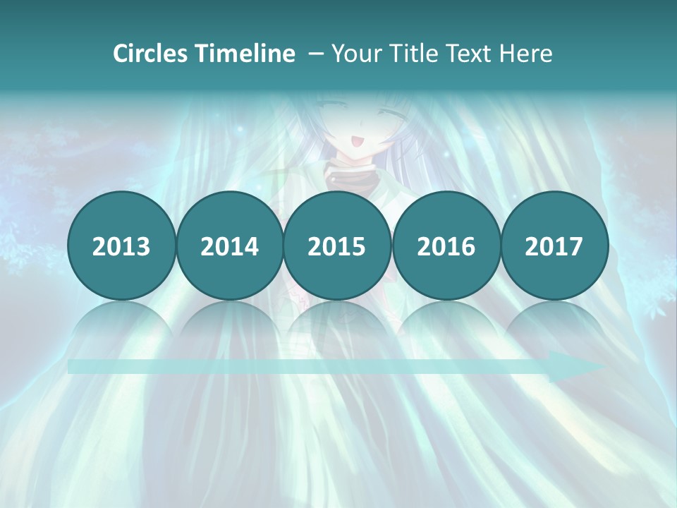 A Woman In A Blue Dress Standing In Front Of A Waterfall PowerPoint Template