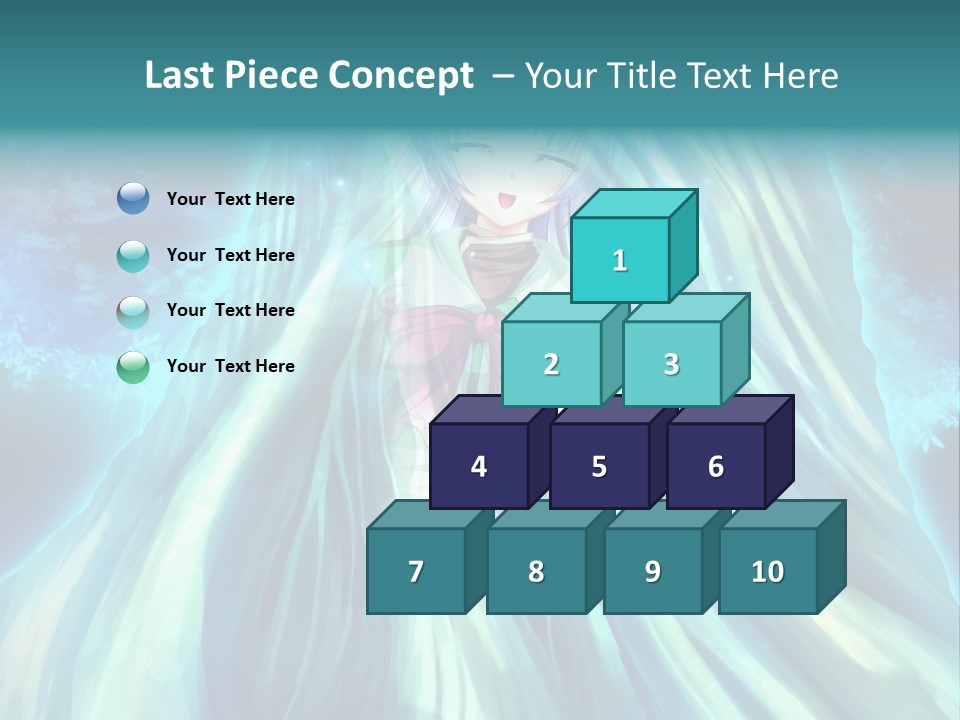 A Woman In A Blue Dress Standing In Front Of A Waterfall PowerPoint Template