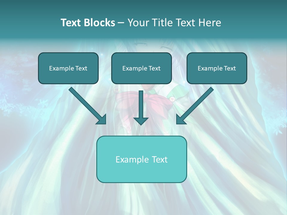 A Woman In A Blue Dress Standing In Front Of A Waterfall PowerPoint Template