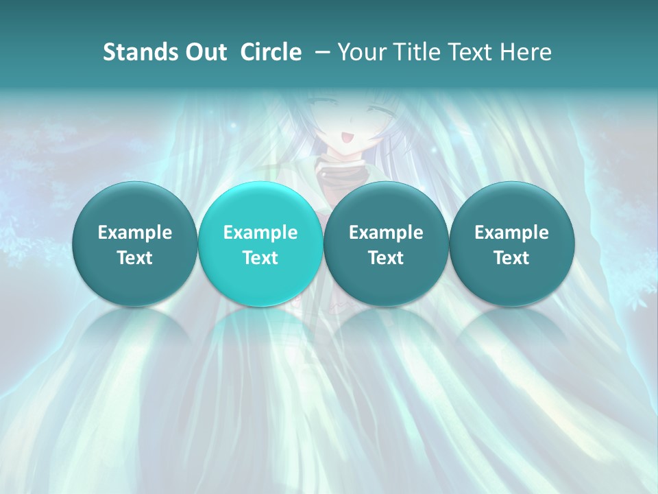 A Woman In A Blue Dress Standing In Front Of A Waterfall PowerPoint Template