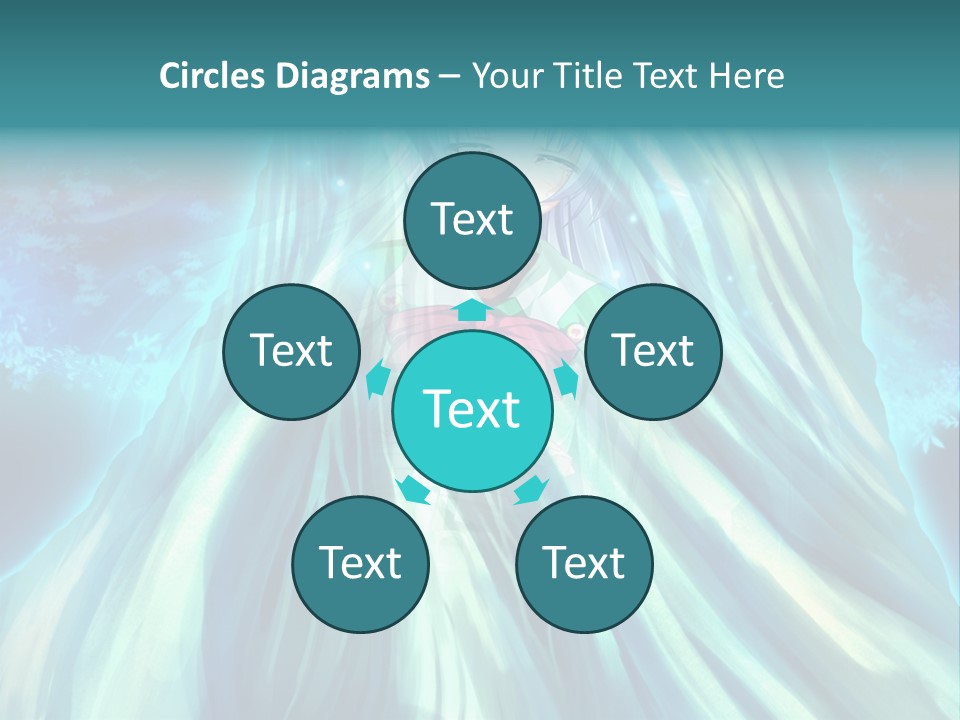 A Woman In A Blue Dress Standing In Front Of A Waterfall PowerPoint Template