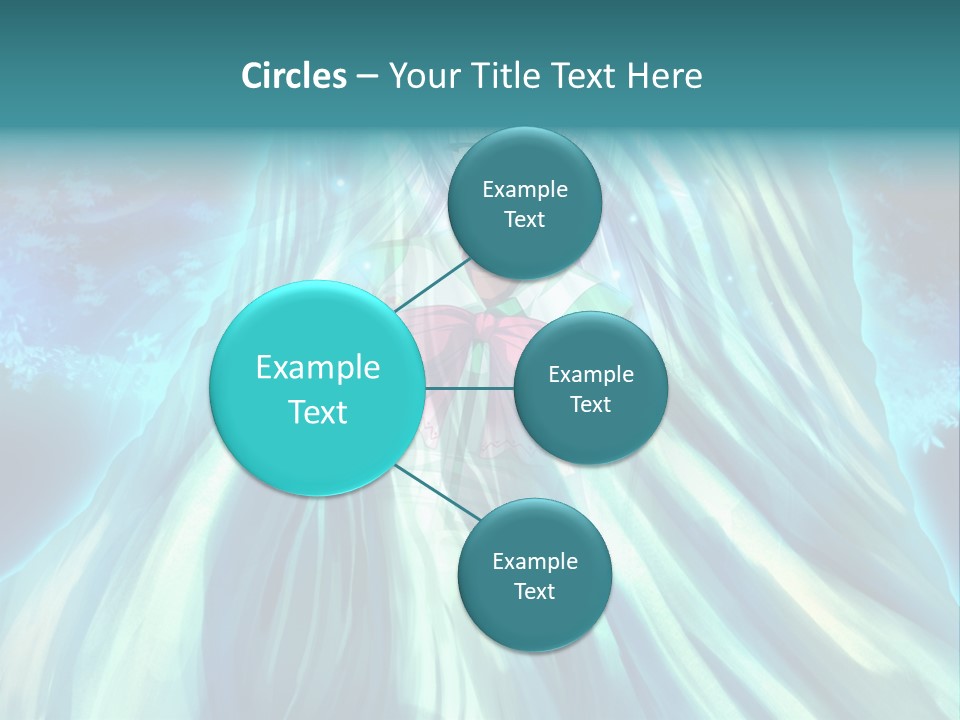 A Woman In A Blue Dress Standing In Front Of A Waterfall PowerPoint Template