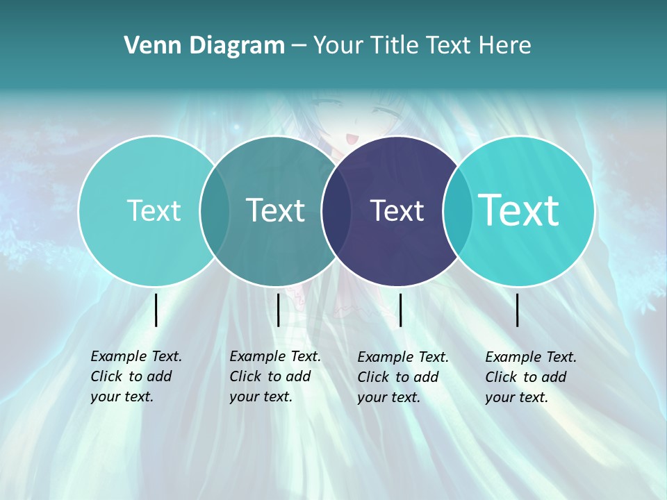 A Woman In A Blue Dress Standing In Front Of A Waterfall PowerPoint Template