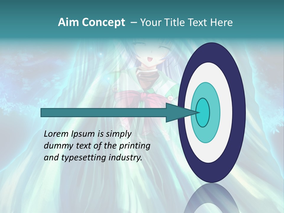 A Woman In A Blue Dress Standing In Front Of A Waterfall PowerPoint Template