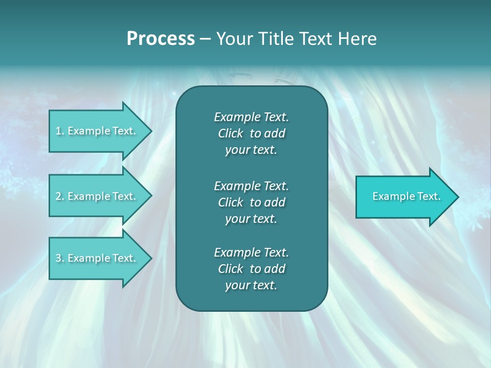 A Woman In A Blue Dress Standing In Front Of A Waterfall PowerPoint Template