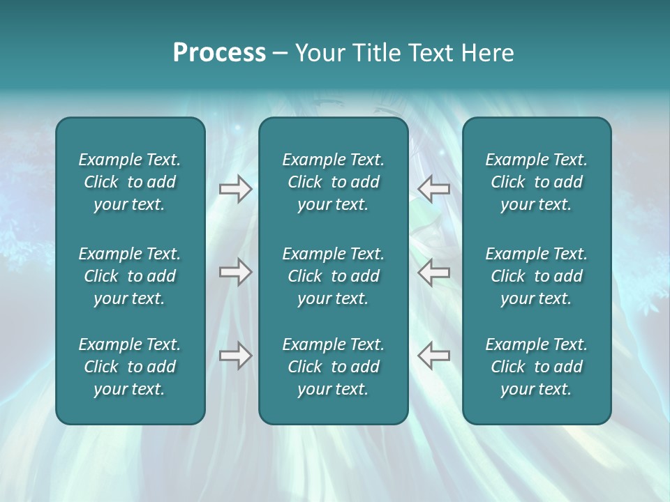 A Woman In A Blue Dress Standing In Front Of A Waterfall PowerPoint Template