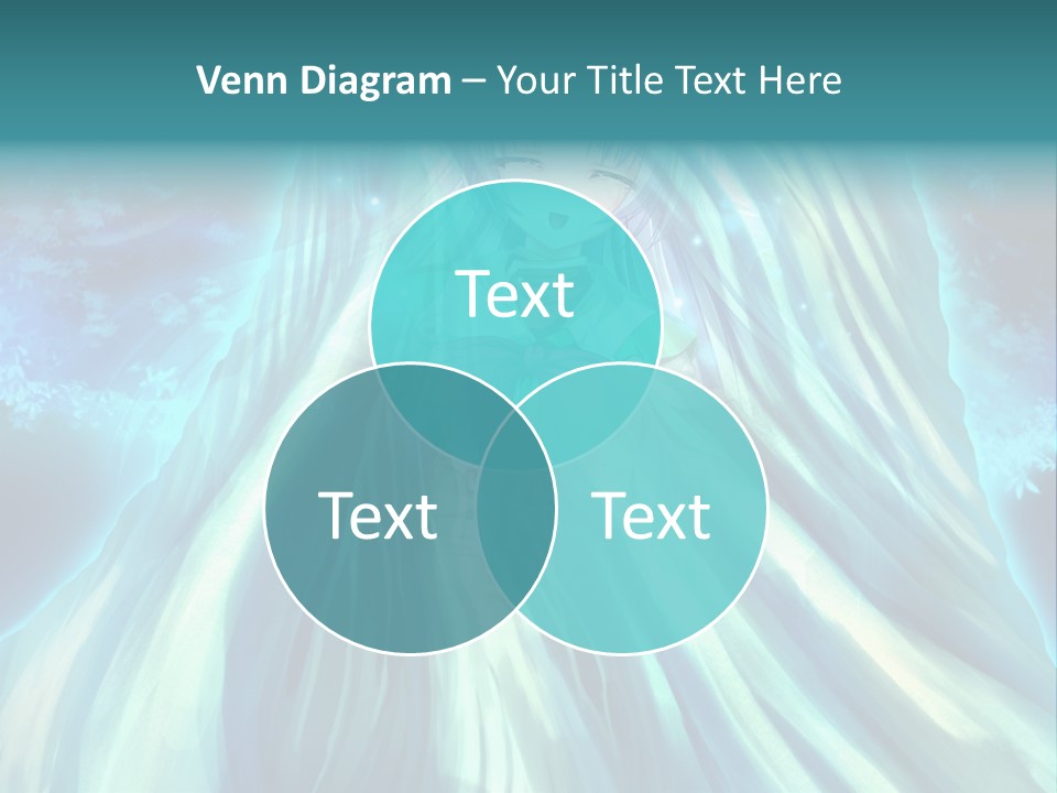 A Woman In A Blue Dress Standing In Front Of A Waterfall PowerPoint Template