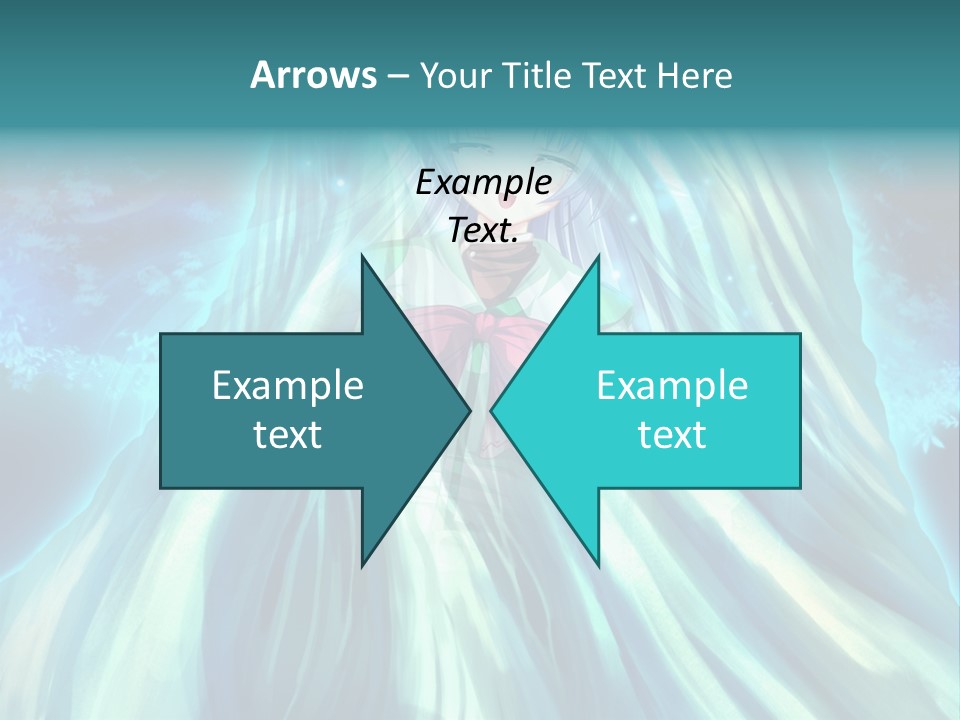 A Woman In A Blue Dress Standing In Front Of A Waterfall PowerPoint Template