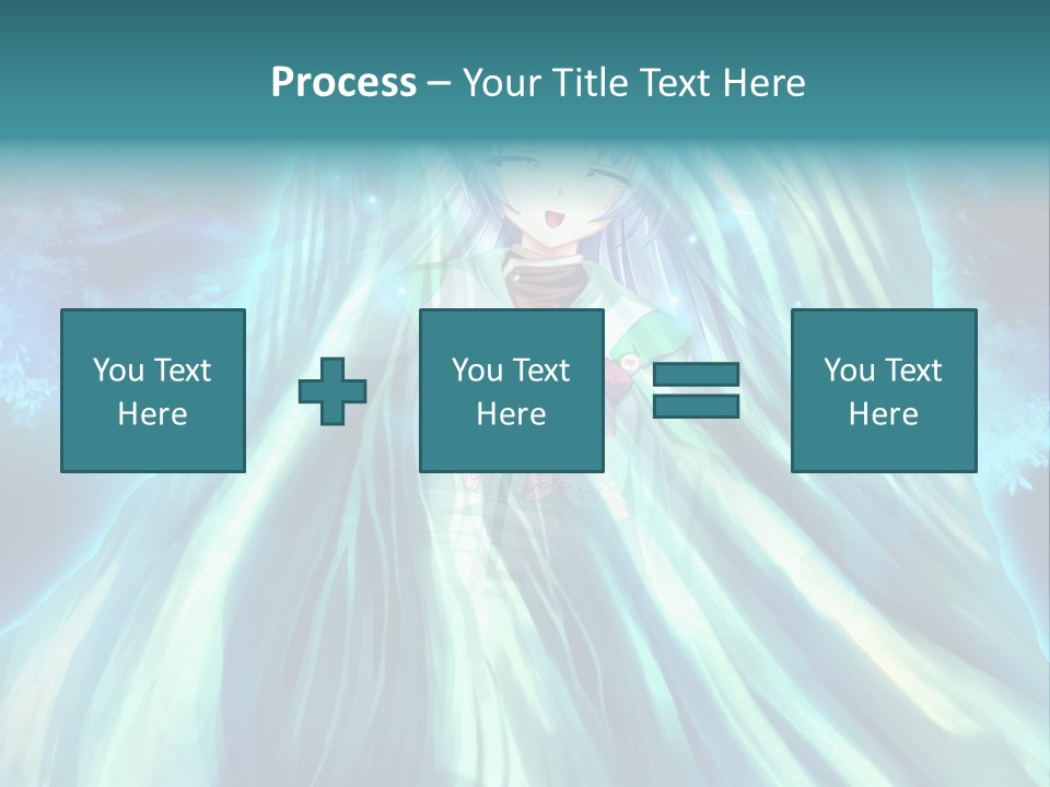 A Woman In A Blue Dress Standing In Front Of A Waterfall PowerPoint Template