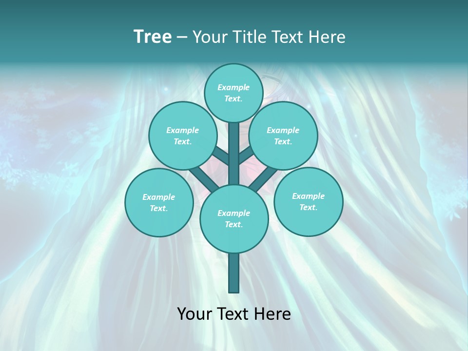 A Woman In A Blue Dress Standing In Front Of A Waterfall PowerPoint Template