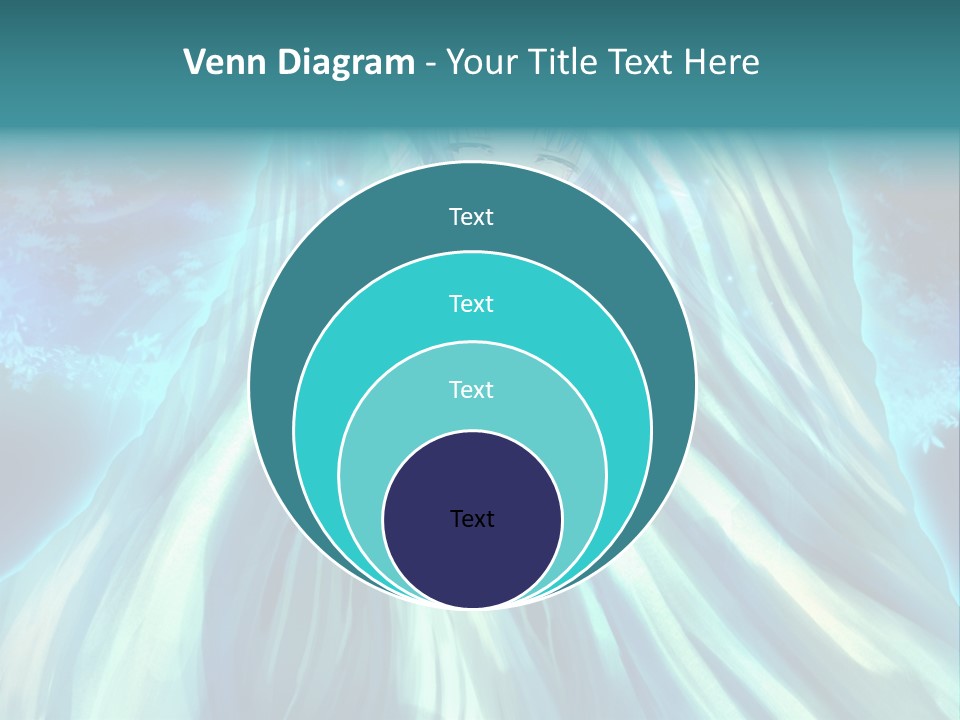 A Woman In A Blue Dress Standing In Front Of A Waterfall PowerPoint Template