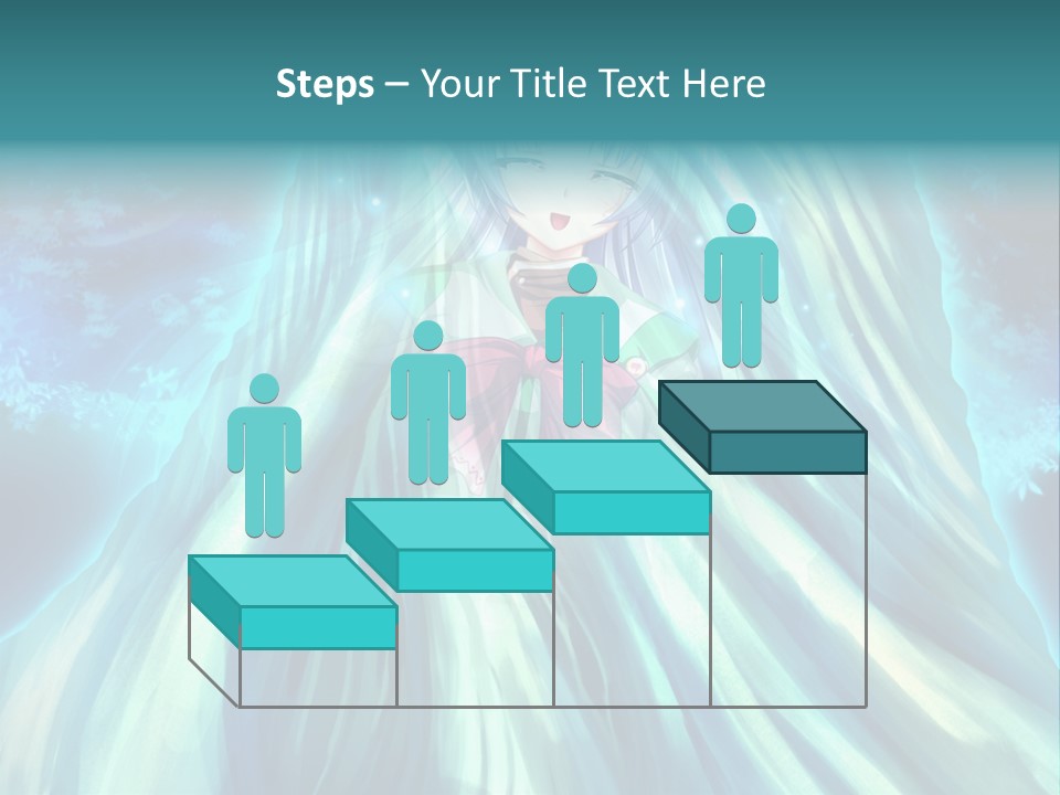 A Woman In A Blue Dress Standing In Front Of A Waterfall PowerPoint Template