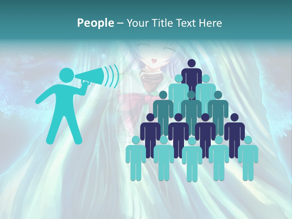 A Woman In A Blue Dress Standing In Front Of A Waterfall PowerPoint Template