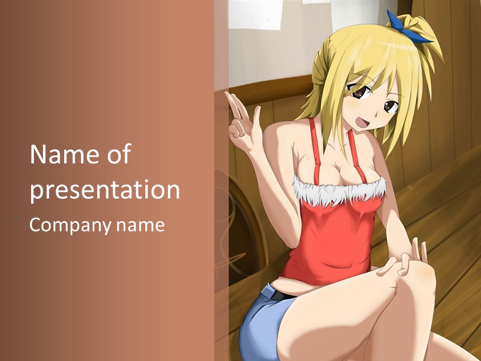 A Woman In A Red Top Is Sitting On A Bench PowerPoint Template