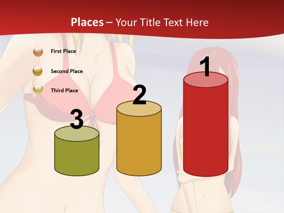 Two Women In Bikinis On The Beach Powerpoint Template PowerPoint Template