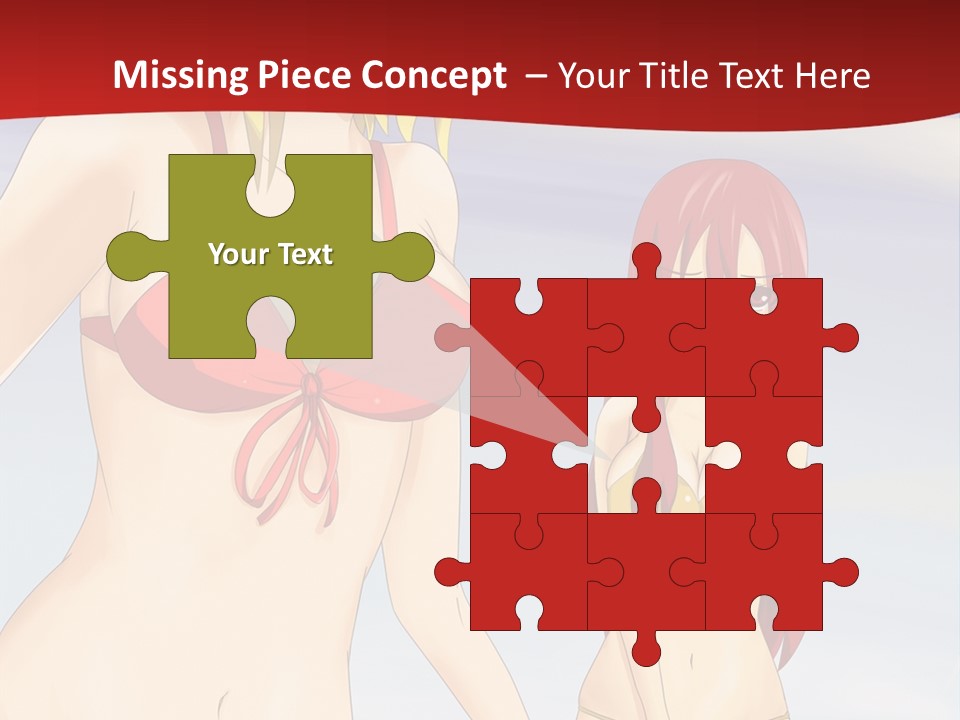 Two Women In Bikinis On The Beach Powerpoint Template PowerPoint Template