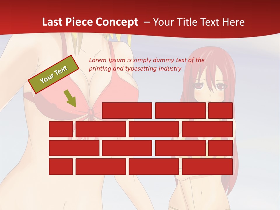 Two Women In Bikinis On The Beach Powerpoint Template PowerPoint Template