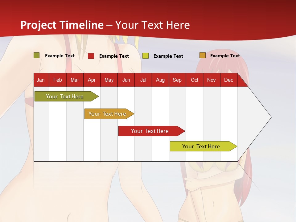 Two Women In Bikinis On The Beach Powerpoint Template PowerPoint Template