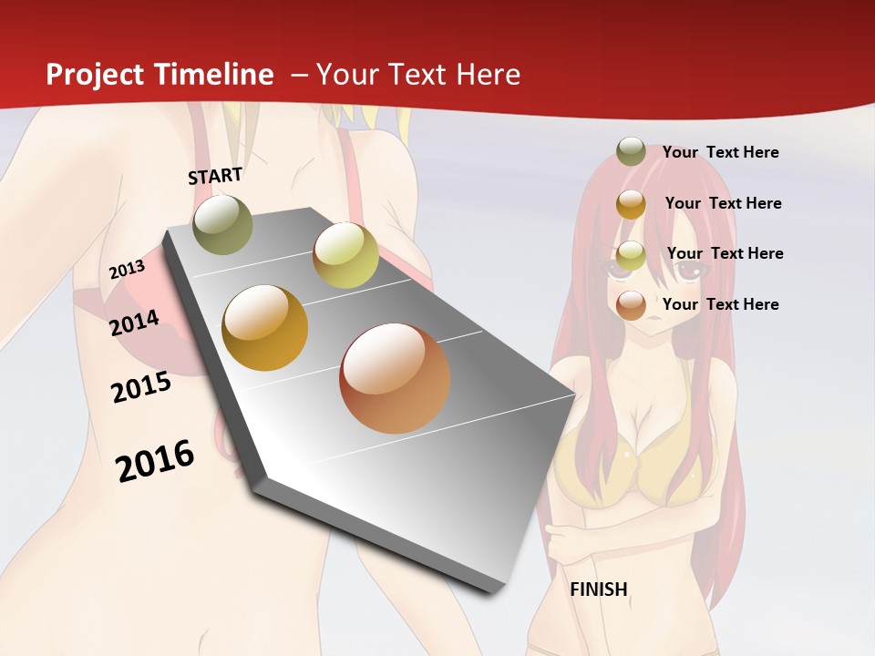 Two Women In Bikinis On The Beach Powerpoint Template PowerPoint Template