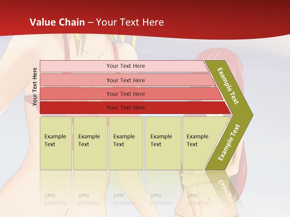 Two Women In Bikinis On The Beach Powerpoint Template PowerPoint Template