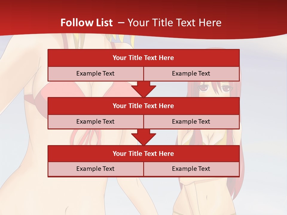 Two Women In Bikinis On The Beach Powerpoint Template PowerPoint Template